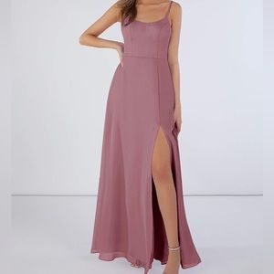 🚫SOLD🚫 WORN ONCE AZAZIE MOIRA BRIDESMAID DRESS VINTAGE MAUVE CUSTOM 0 or 2